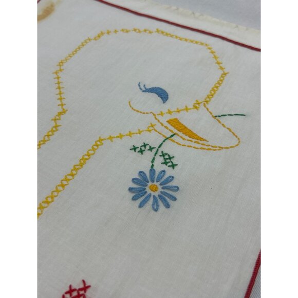 Vintage Embroidered Growth Chart With Duck Design "Watch Me Grow" - Picture 9 of 9